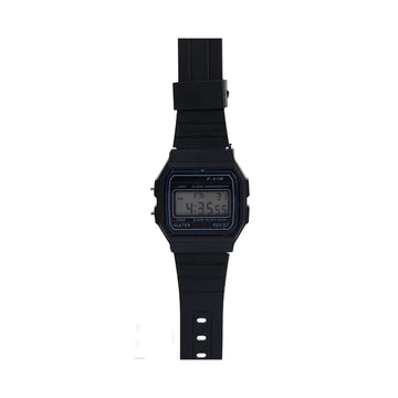 montre numérique rectangulaire affichage lcd rétro résistante chocs alarme date auto semaine noir rose