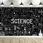 toile fond scientifique illustrations mathématiques chimie géométrie physique noire polyester grande taille