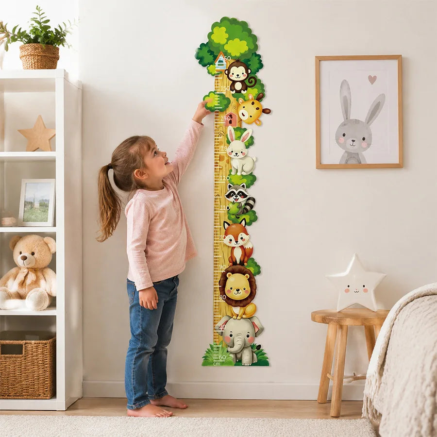 autocollant mural animaux forêt dessin animé décoration chambre bébé fille garçon sticker murale pvc