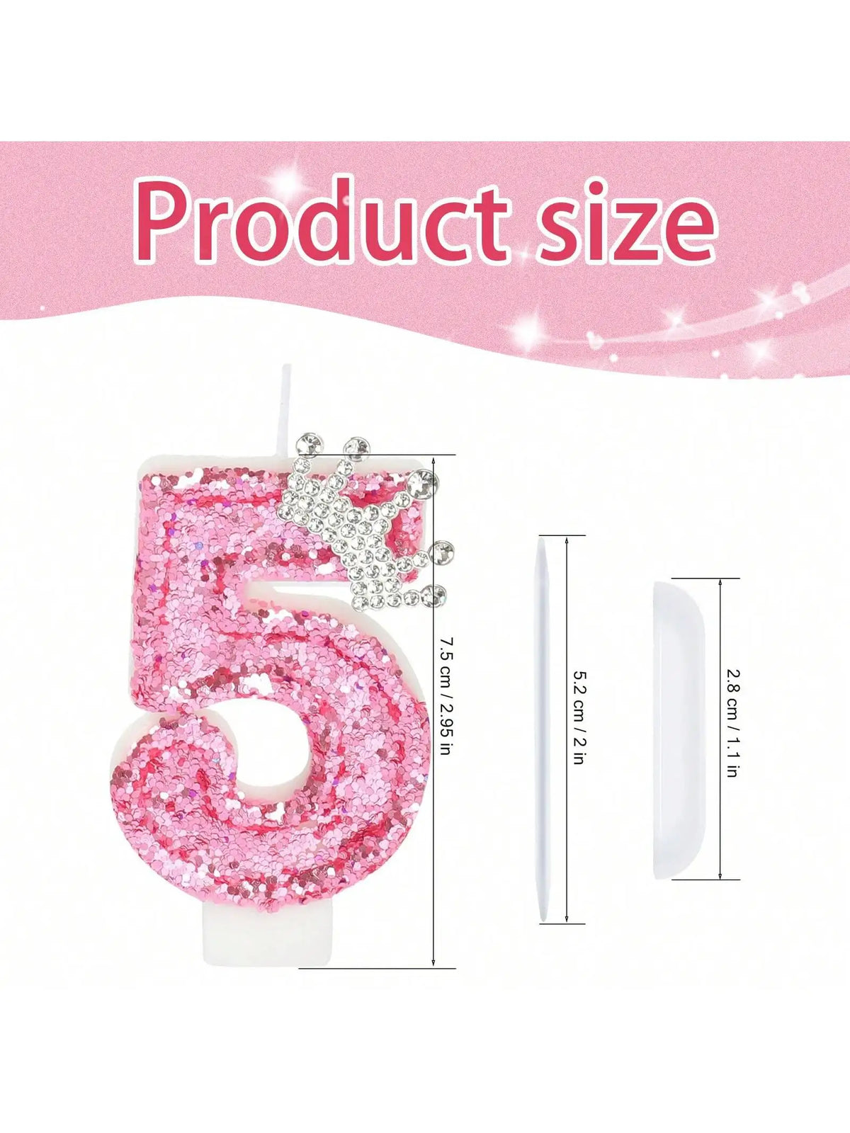 bougies chiffres anniversaire rose pailletées décoratives brillantes adhésives