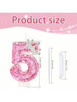 bougies chiffres anniversaire rose pailletées décoratives brillantes adhésives