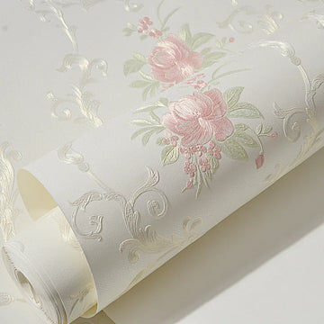 papier peint adhésif fleurs roses motif floral classique décoration murale chambre salon salon baroque