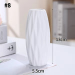 vases céramique blanc rayures verticales modernes décoration table maison floral