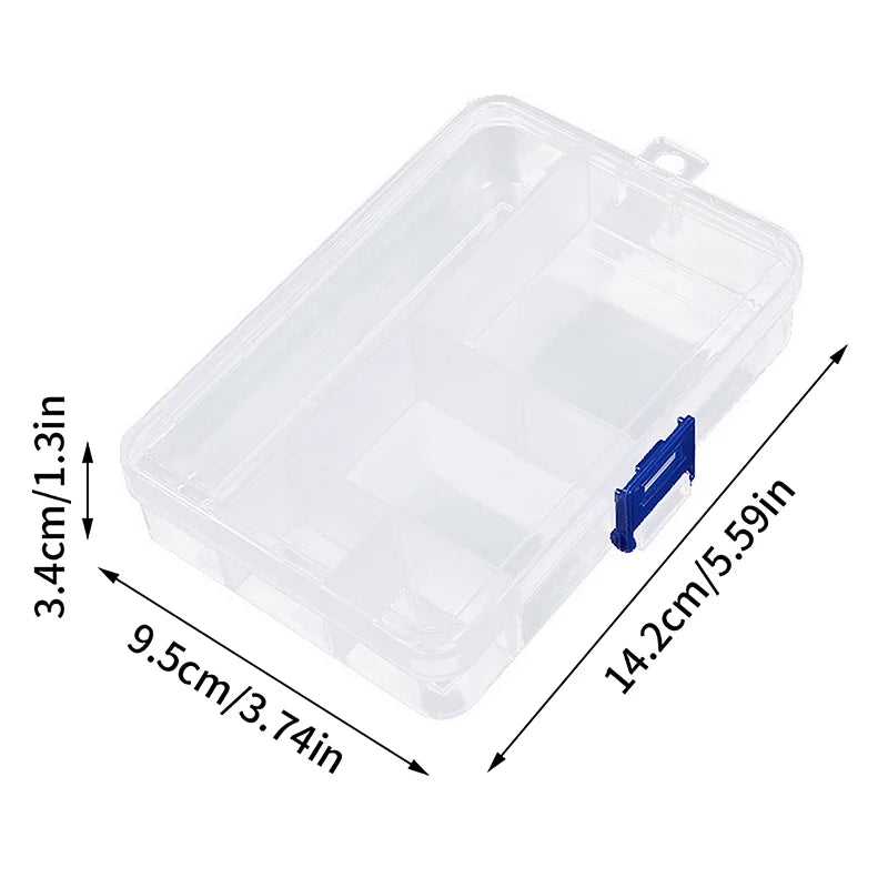 boîte rangement transparente plastique compartiments ajustables bijoux boucles oreilles bagues colliers poignées moderne pratique