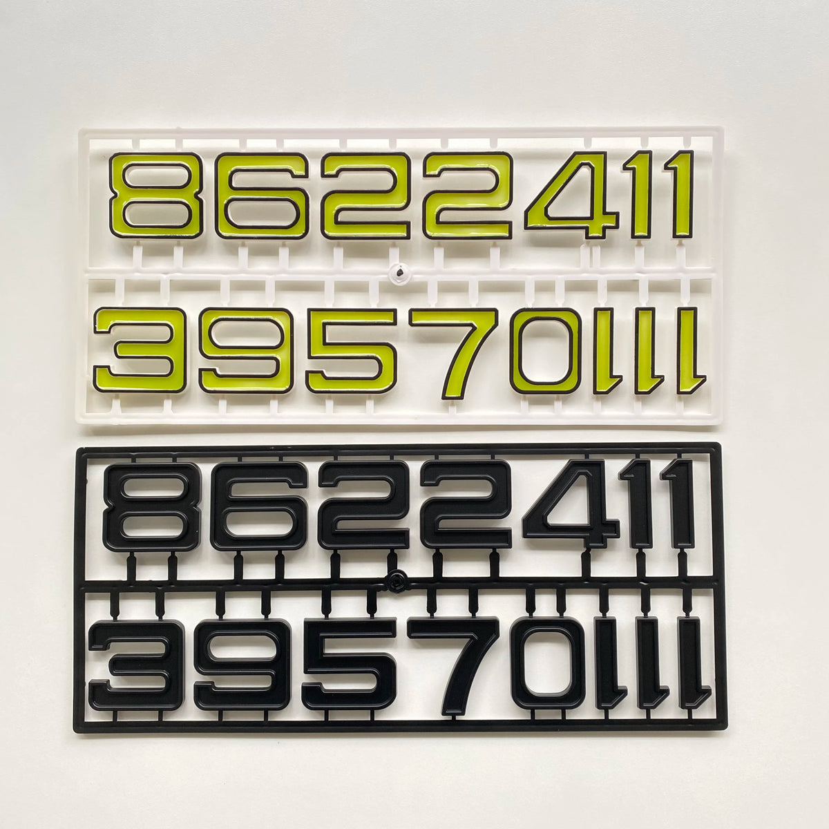 plaque chiffres relief moderne noir doré vert blanc kit diy fixations maison horloge murale
