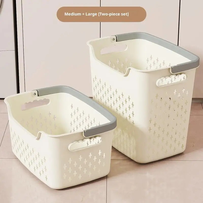 panier linge gris clair moderne poignées capacité grande rangement chambre bain pratique