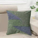 coussin carré moderne motif géométrique rouge bleu vert gris polyester coton qualité confortable maison