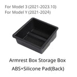 boîte rangement central tesla model noir texture flanelle pratique silicone moderne
