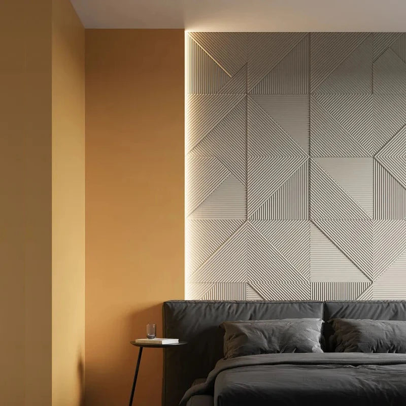 panneaux decoratifs modernes 3d or geometriques 9mm brillants stickers murailles chambre mariage