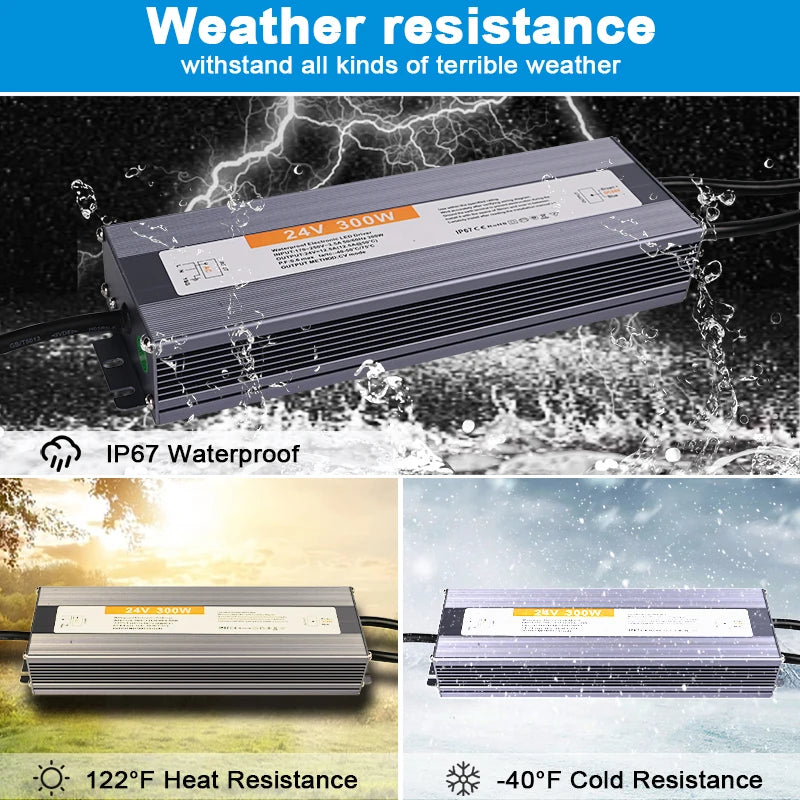 alimentation électrique led 12v 24v 60w 100w 150w 200w ip67 waterproof moderne