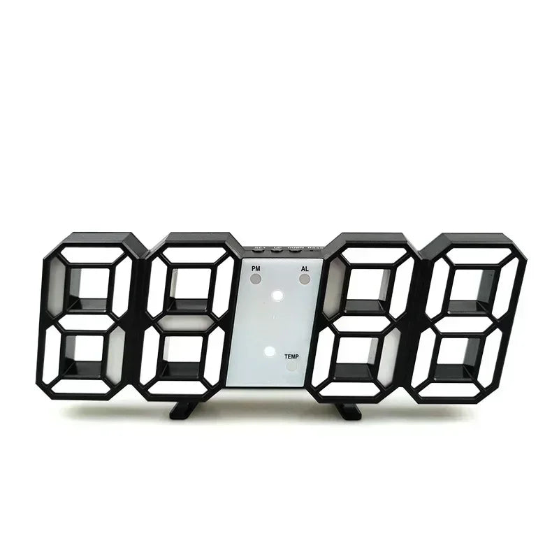 horloge digitale led moderne horaire date minimaliste cubique chiffres imposants