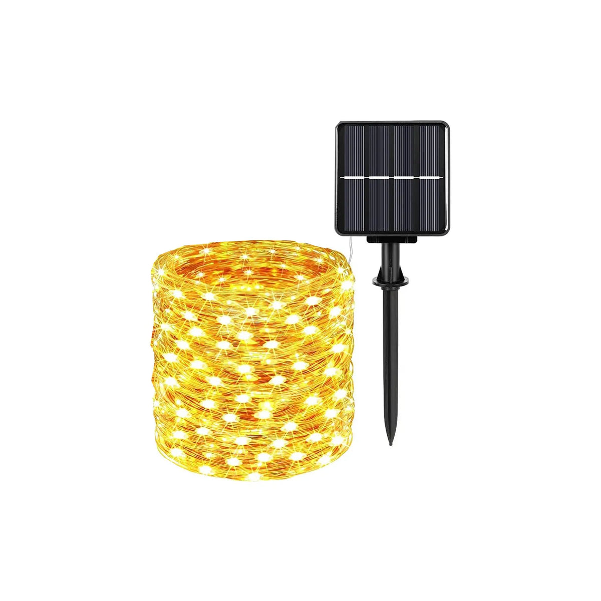 guirlande lumineuse solaire led blanc chaud moderne modes panneau solaire autoinstallation