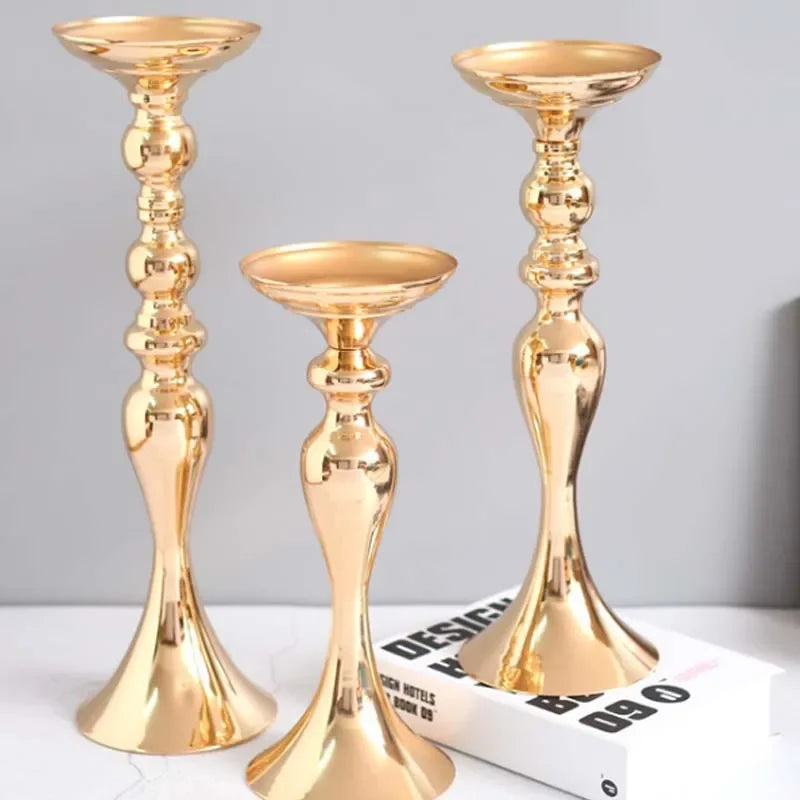 Bougeoir doré pour centre de table mariage