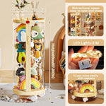 boîte jouets rotative transparente moderne roulettes multicolore organisateur enfant plastique respectueux environnement