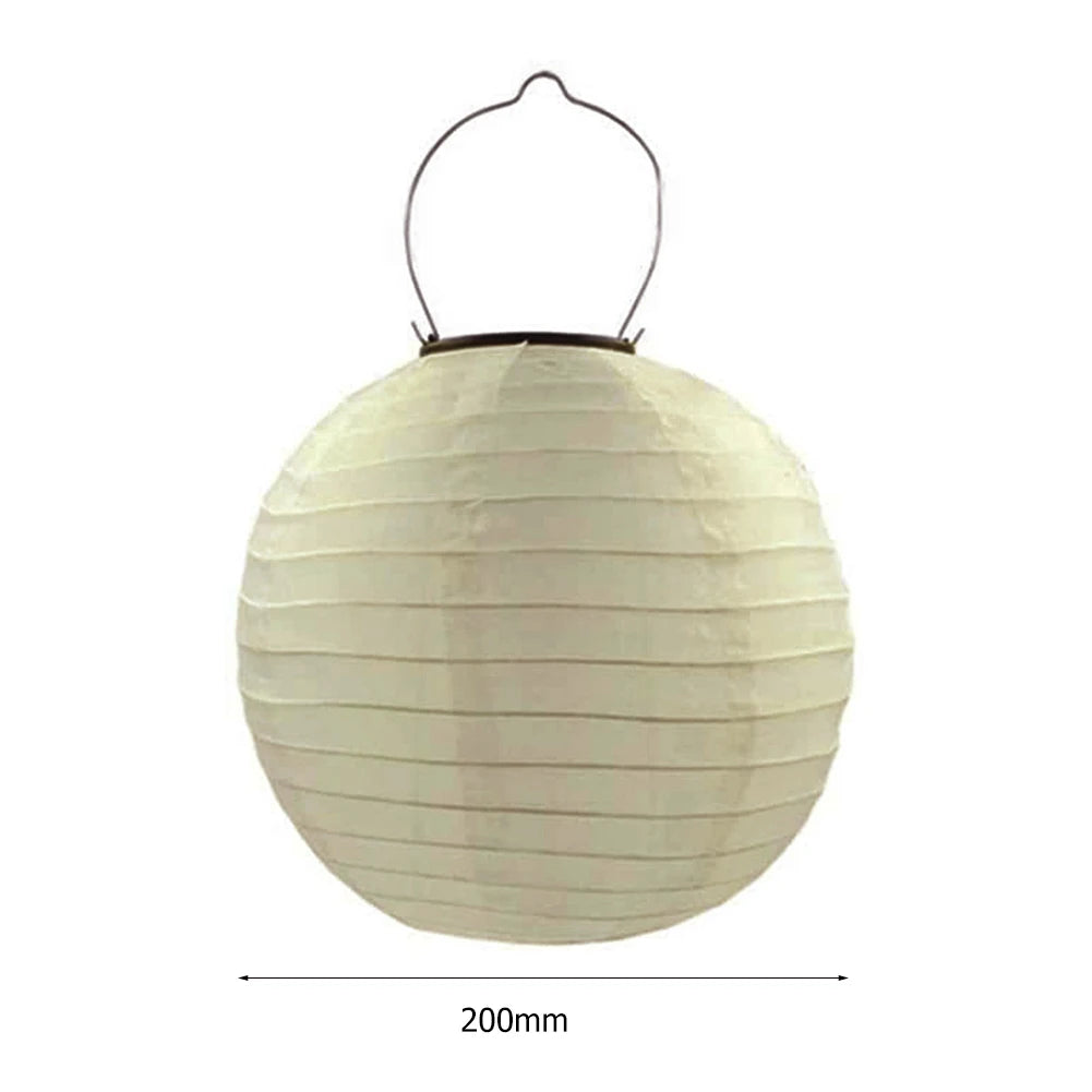 lanterne solaire led ip55 20cm papier plissé opaque traditionnelle anniversaire mariage noël fêtes extérieures