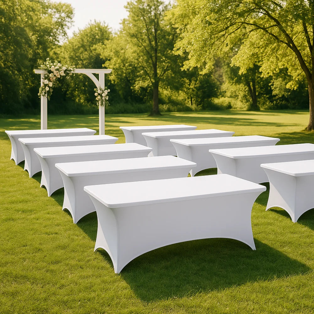 housse table réutilisable moderne noire blanche rouge bleu uni pâques fêteextérieur 4ft 6ft 8ft