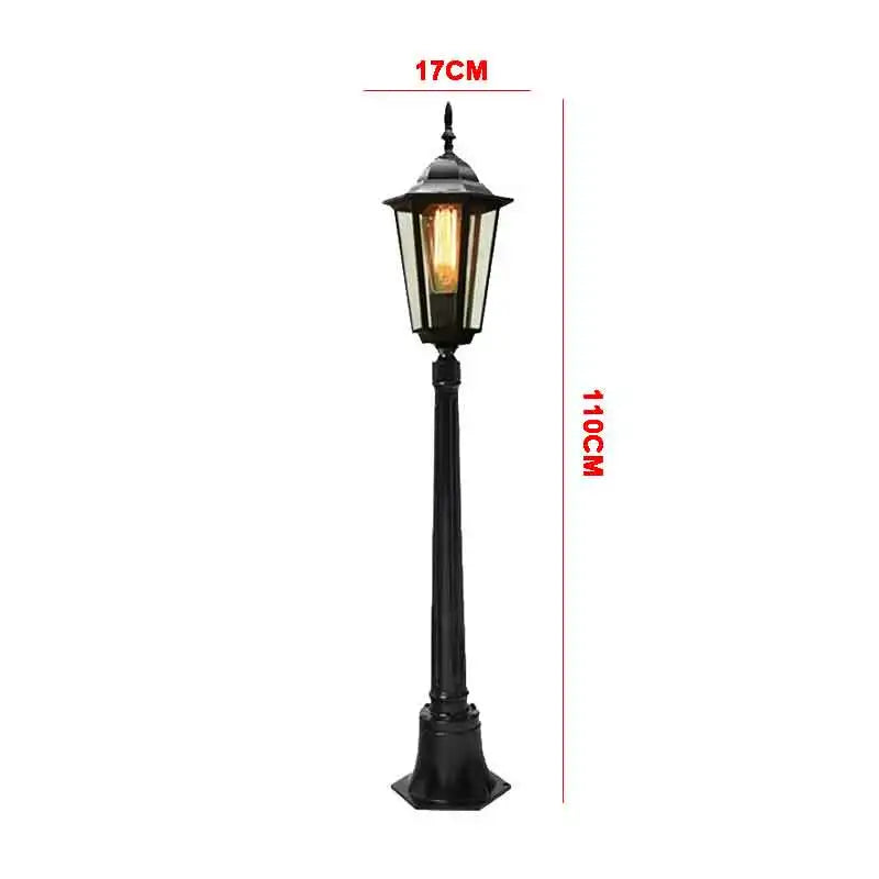 lampe jardin led noir doré transparent ip65 extérieure classique vintage métal