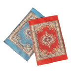 tapis miniature floral tissé classique couleurs vives franges accessoire poupée ornements géométriques 10.7cm 7cm
