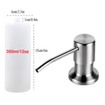 distributeur liquide moderne argenté adhésif corps plastique tête inoxydable tube silicone bouteille plastique minimaliste