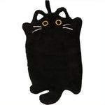 sac main noir chat yeux jaunes moustaches blanches oreilles blanches poignée