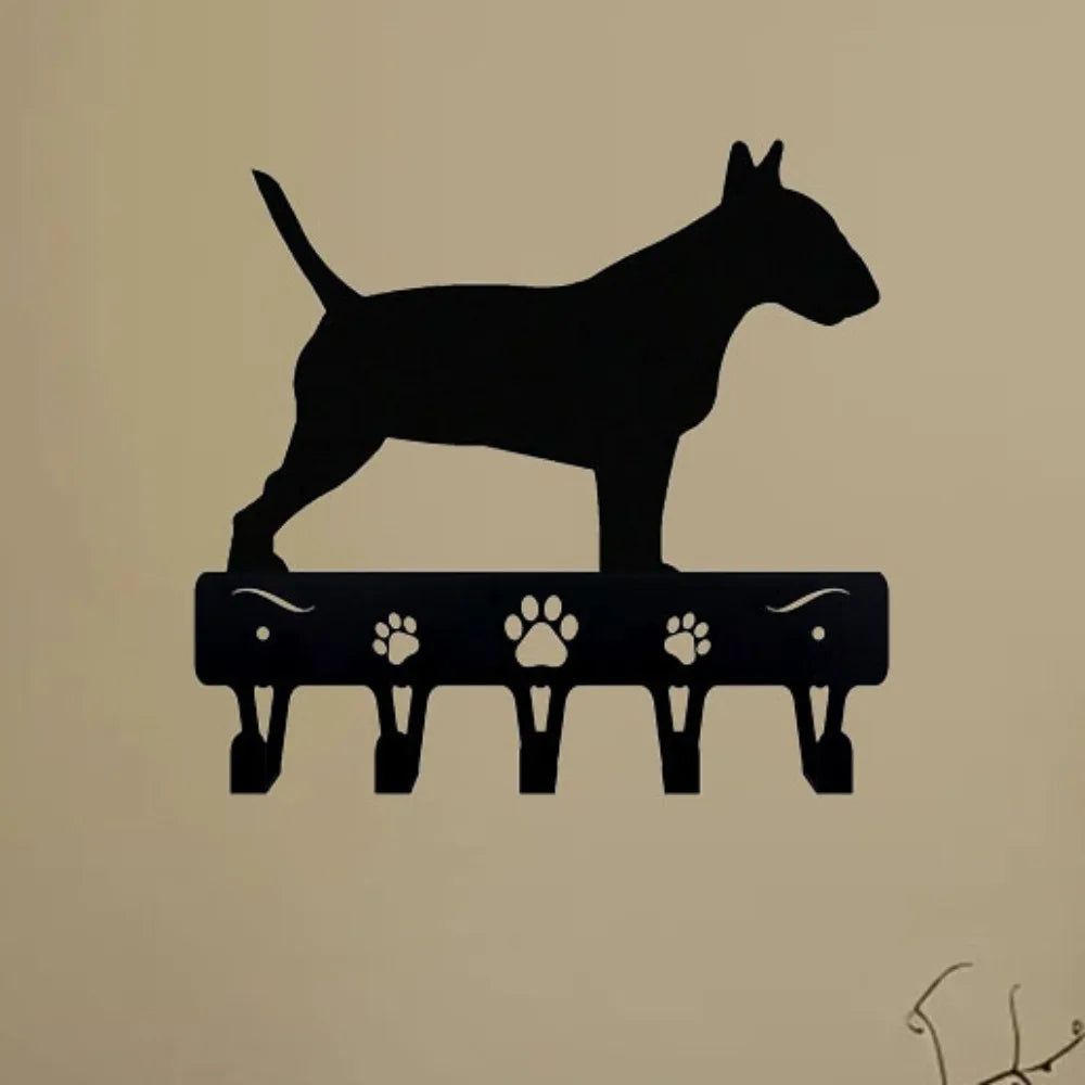 porte clefs mural noir silhouette chien pattes moderne decoration maison objet decoratif