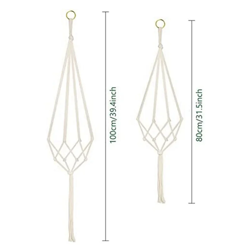 suspensions plantes tissage macramé pots géométriques bohèmes fleurs succulentes verte blanc crème