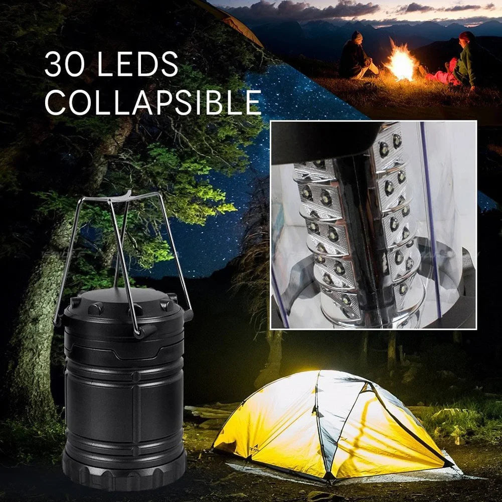 lanterne portable camping moderne transparente led noir gris compact anneau métallique rechargeable