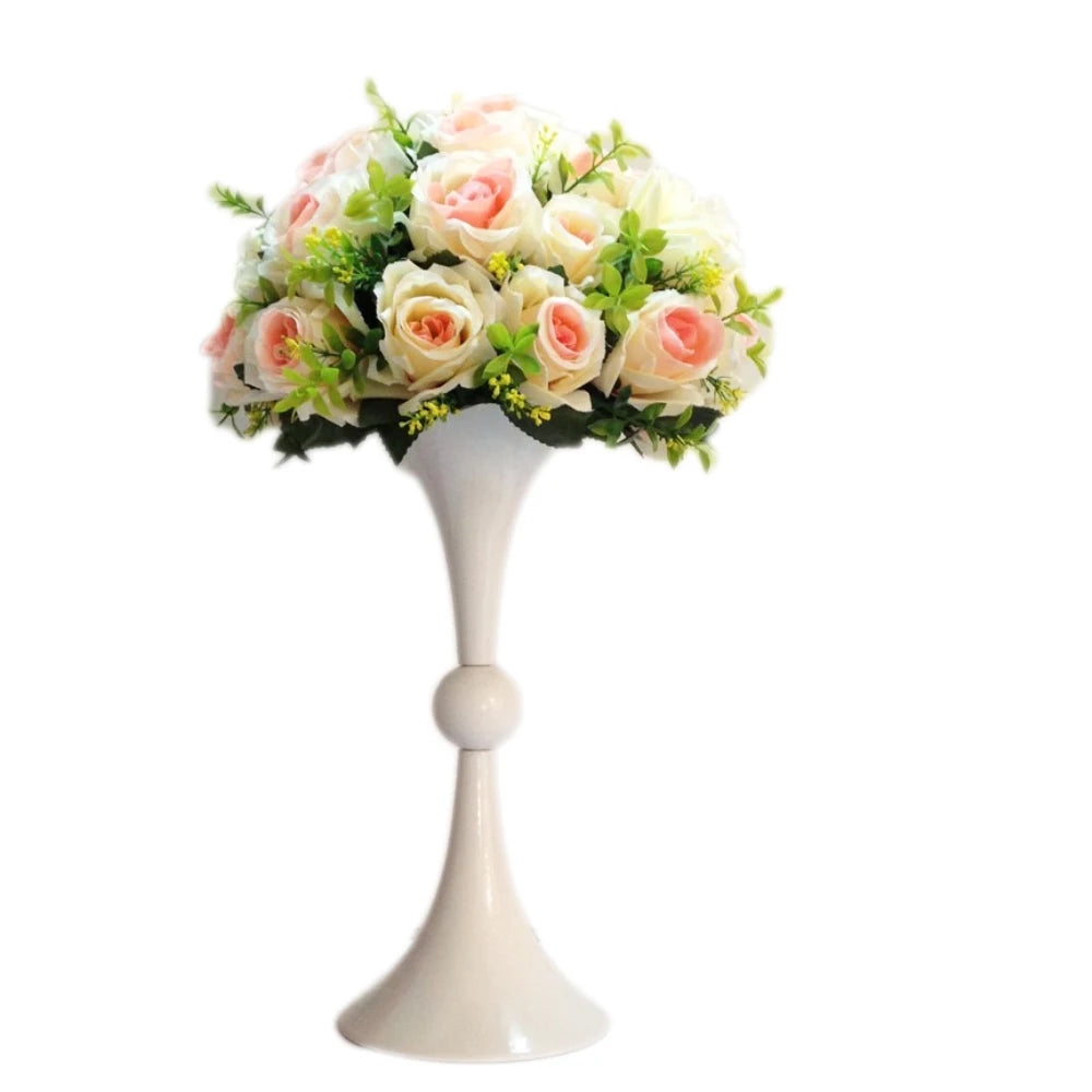 vases decoratifs blancs roses poudrees fleurs artificielles decoration mariage table event