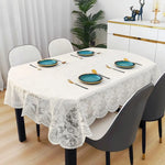 nappe table imperméable brodée florale dentelle élégante réutilisable polyester coton blanc rose violet bleu