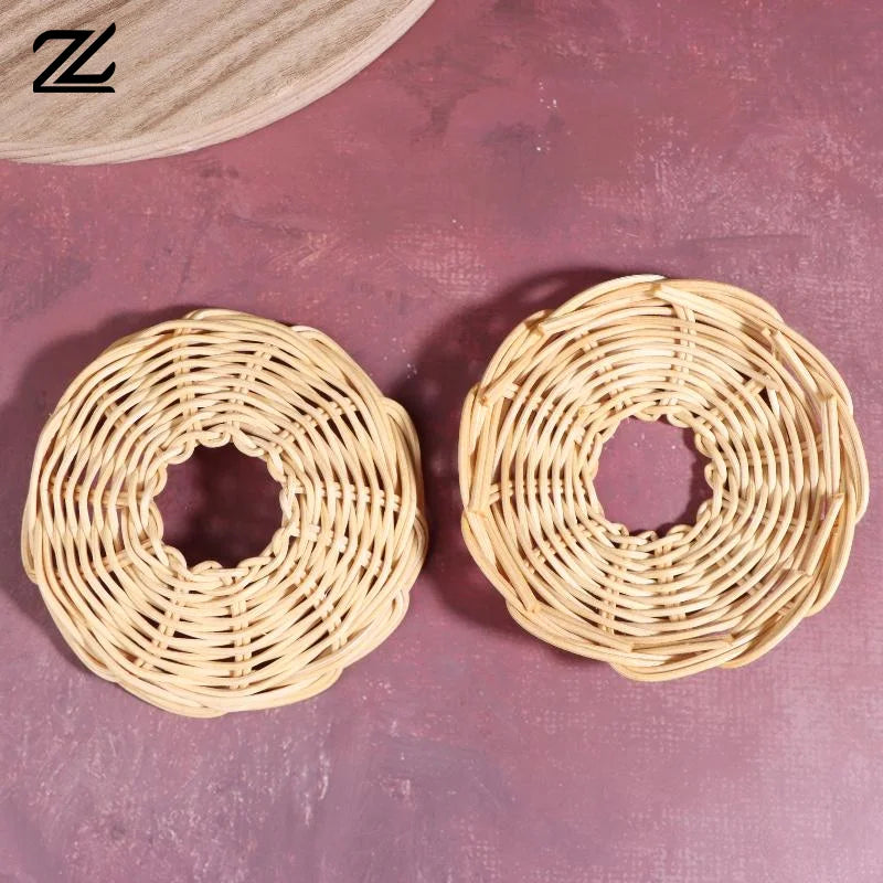 coaster tressé naturel rustique traditionnel abricot beige opacité maison salon cuisine