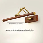 lampe miroir or bois minimaliste éclairage quotidien contemporain fixée mur texture bois naturelle finition
