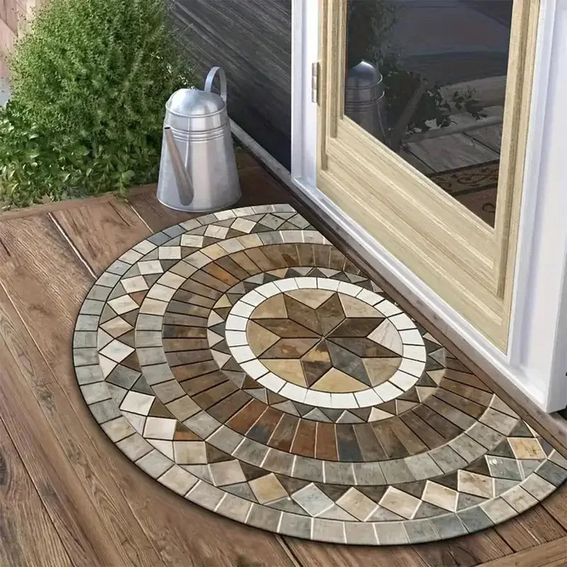 tapis d'entrée multicolore mosaïque antidérapant motif géométrique moderne classique