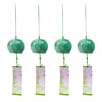 mobiles vent japonais verre transparent poissons chats décor extérieur rouge vert bleu blanc