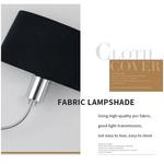 lampe murale moderne abatjour tissu texturé beige clair noir minimaliste fixée mur chambre coucher