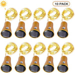 guirlande lumineuse solaire 10 led bouchons bouteille or noir blanc moderneextérieur noël festive