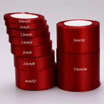 ruban satin rouge uni opacité bobine décoration mariage emballage cadeau artisanal unique 75mm 22mètres