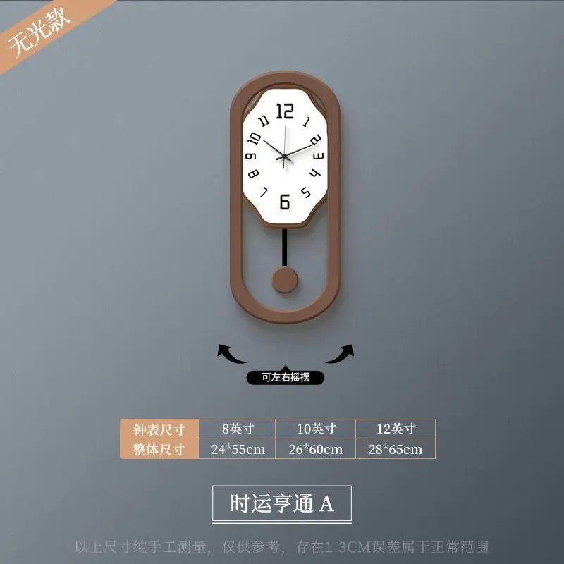 horloge murale moderne quartz balançoire silencieuse bois blanc marron aiguille batterie piles