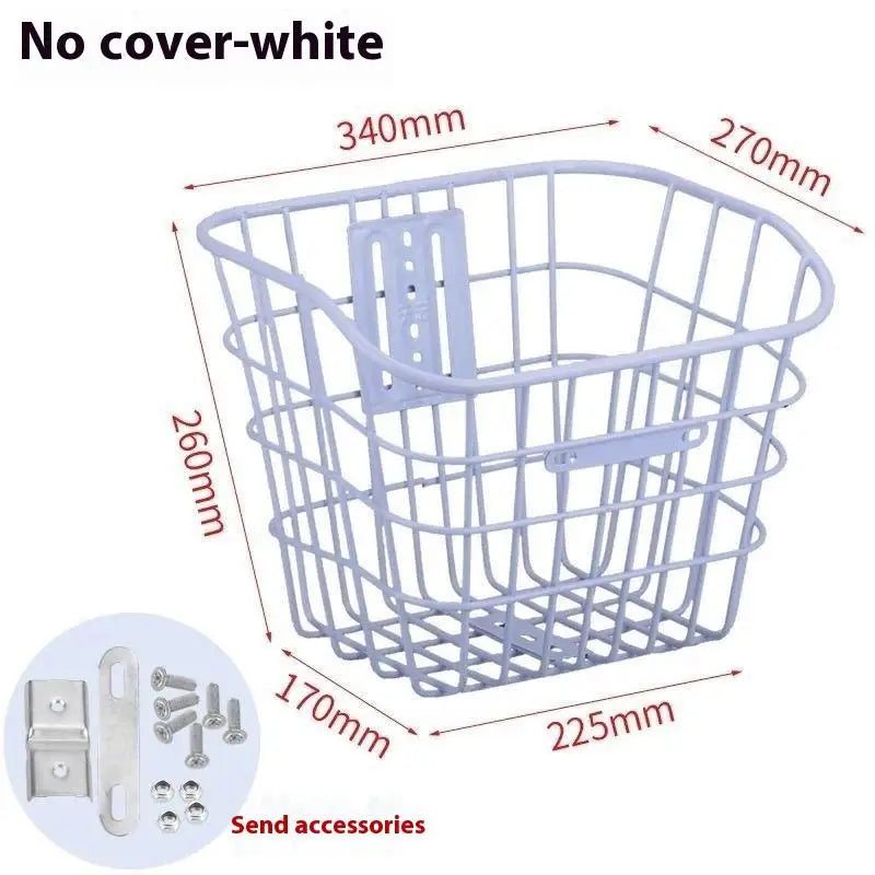 panier vélo blanc maille métallique moderne clips fixation extra large avant arrière clips