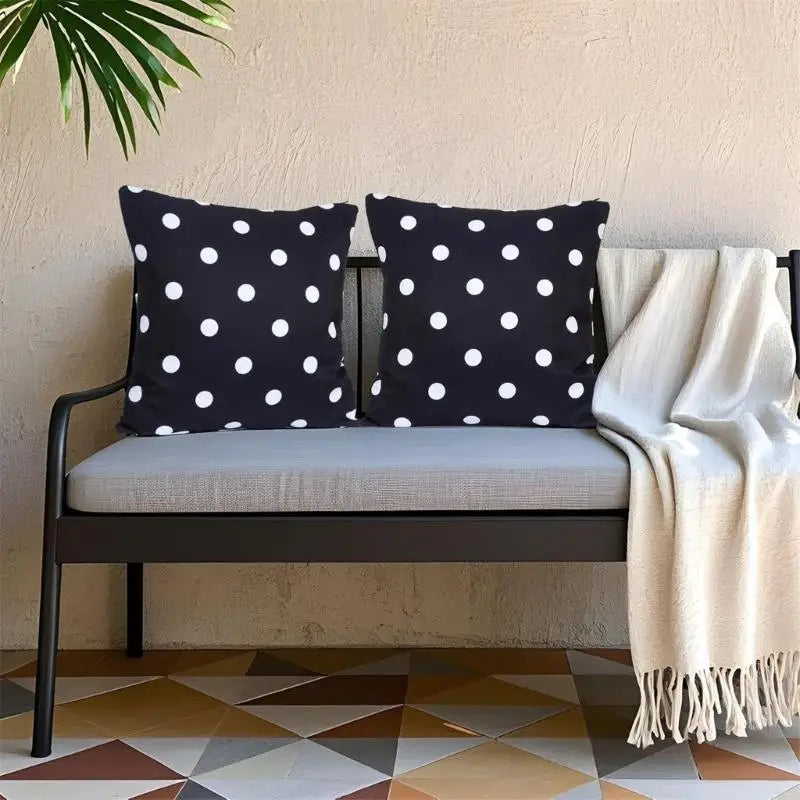 coussins décoratifs vert clair noir points blancs moderne 45cm 45cm polyester coton