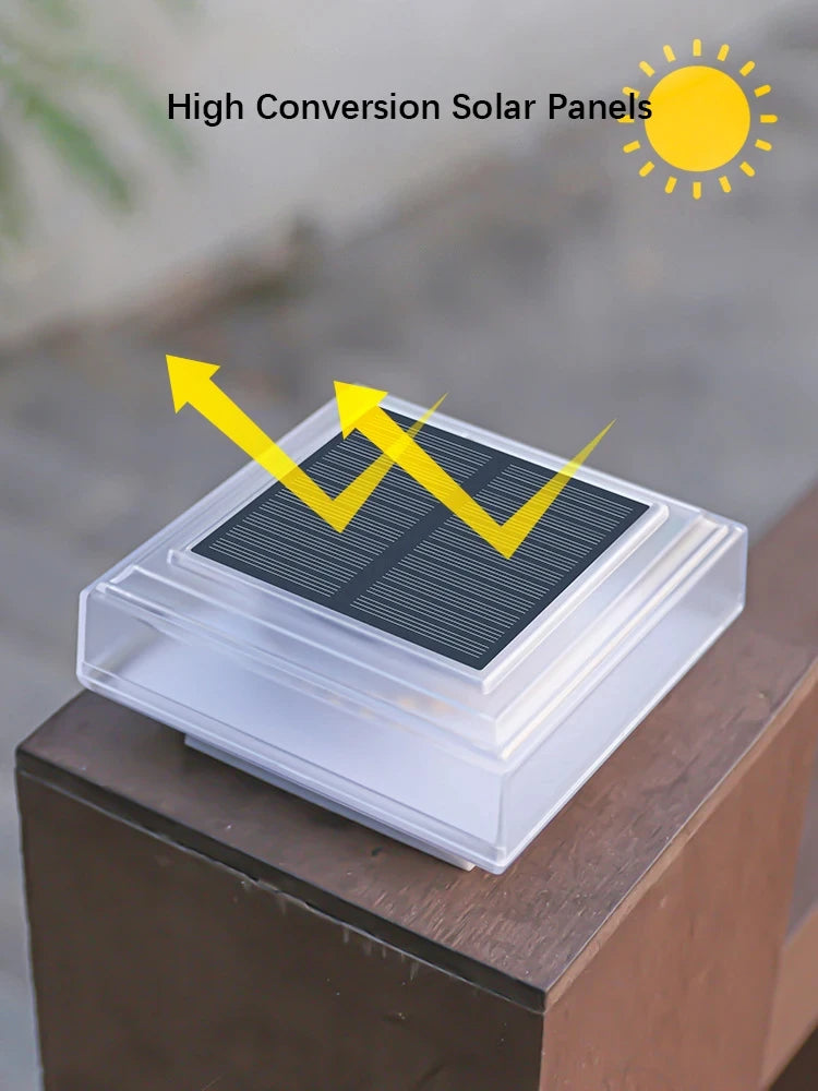 lampe solaire ip65 led adhésive moderne blanc translucide extérieur jardin clôture autonomie