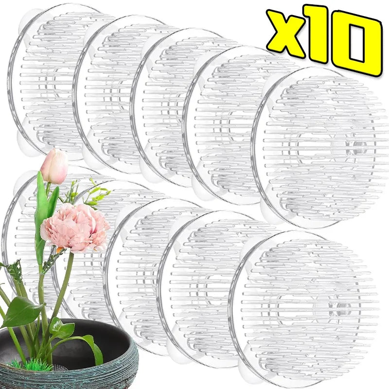 Support fleurs transparent moderne piquets rangés stockage imperméable plastique multiple usage