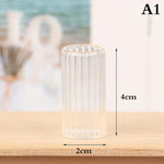 vases porcelaine transparents rayures verticales modernes accessoires maison poupée décoration chambre fleurs sèches