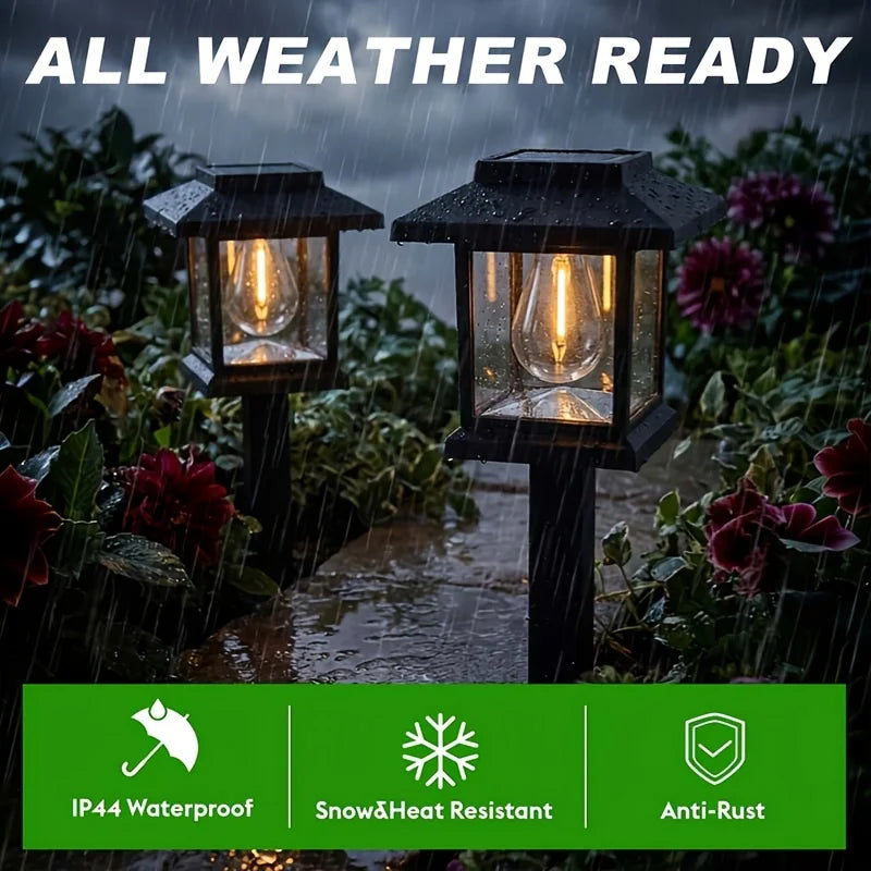 lampes solaires led modernes noires transparentes allées chemins jardins étanches 12 pack