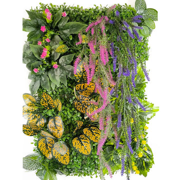 panneau mur végétal artificiel plantes vertes fleurs décor extérieur jardin maison naturel haute qualité