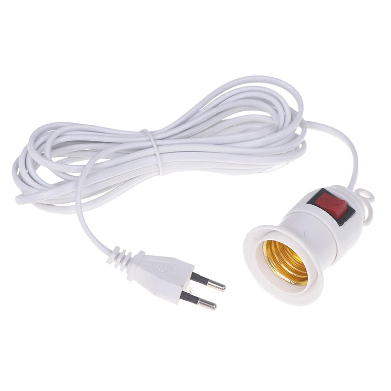 prise électrique moderne câble blanc interrupteur rotatif 4m