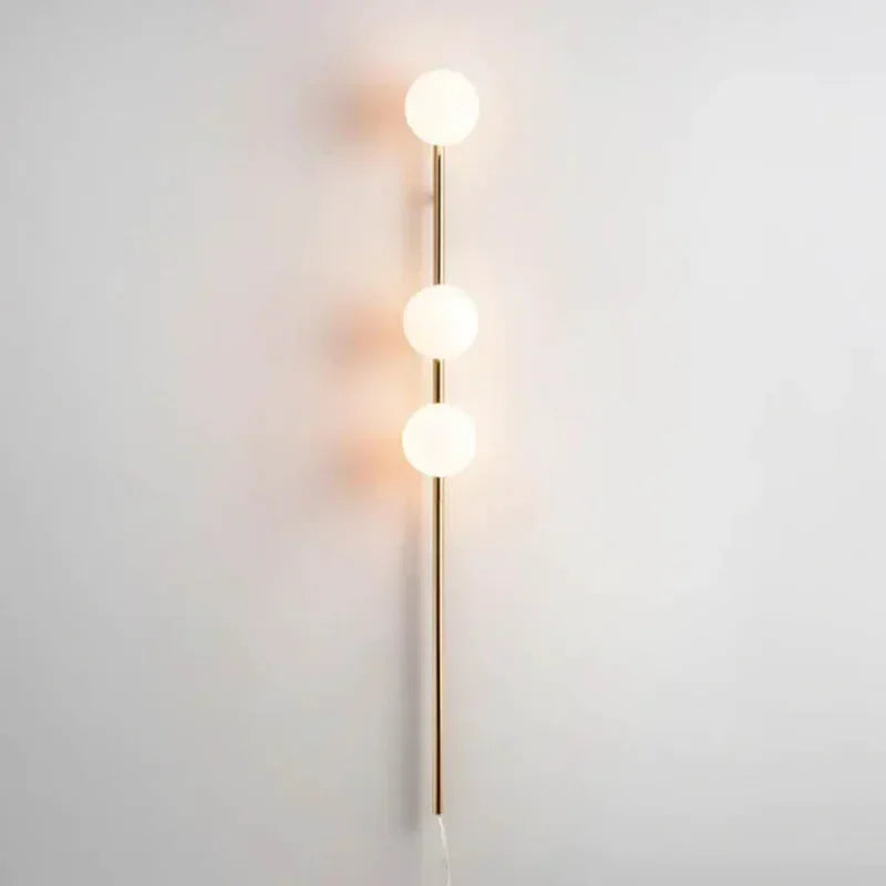 Détail de la boule de verre ronde de l'applique murale LED