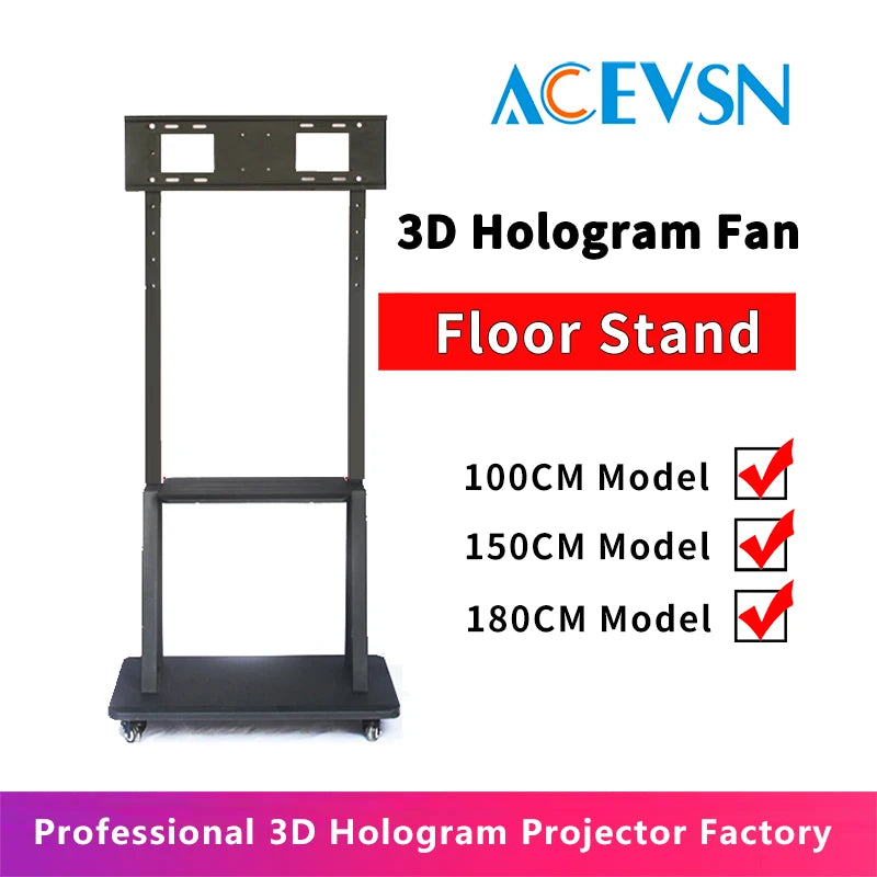 support holographique 3d noir structure métallique moderne 100cm 150cm 180cm