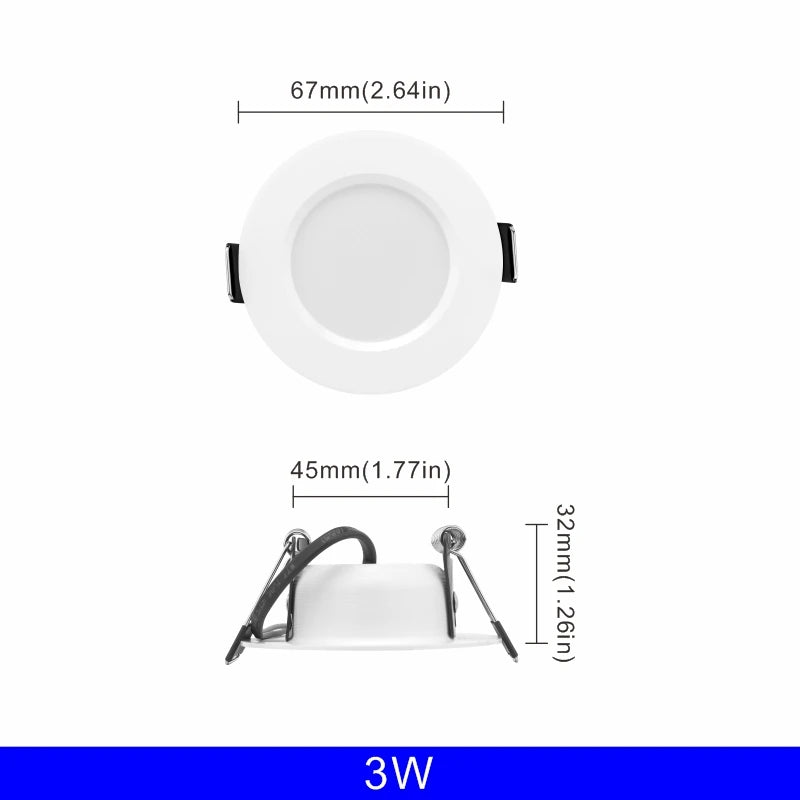 spots led blancs 3w 5w 7w 9w 12w 15w 220v clips aluminium moderne