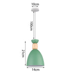 suspension lumineuse moderne vert conique câble suspendu salon chambrehôtel
