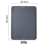 tapis drainage silicone gris moderne rayures horizontales anti dérapant rapide drying mat vaisselle organisateur